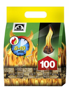 Brikety, uhlie na grilovanie - Hans Grilil zvýrazňuje veľké balenie 100 ks.
