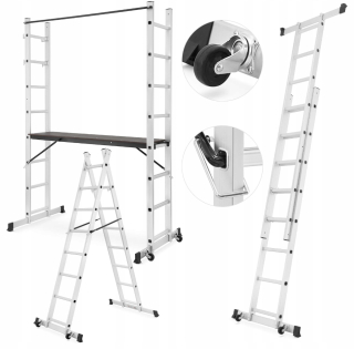 Hliníkové lešenie 2x8 + platforma / rebrík 3in1