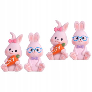 Králičie dekorácie miniatúrne hračky so sochou 4 ks