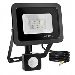 Záhradná fasádna lampa - 20W reflektor LED so snímačom pohybu, 24 LED diód