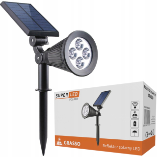 Solárna zapichovacia záhradná lampa - Solárne LED záhradné bodové svietidlo s bodcom.SuperLED solárne svietidlo