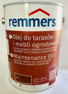 Laky, farby na záhradný nábytok - Remmers olej na terasy a nábytok teak 5L