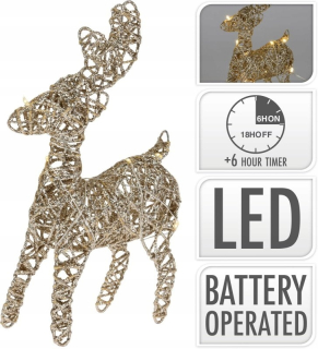 Vianočné zlato sob s Glitter 10 LED DEOCORÁCIA