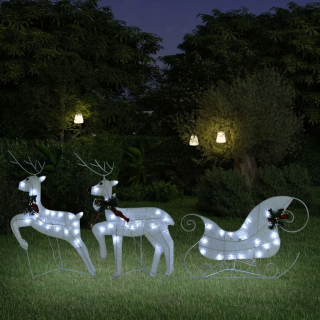 Sob s sánkami, záhradná dekorácia, 60 LEDS L