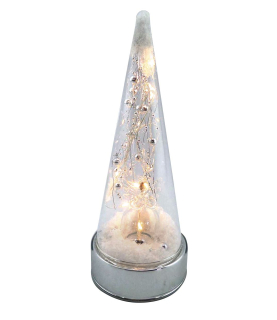 Dekoratívny článok v Santa Lila s LED 9x9xH23cm