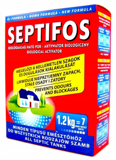 Prostriedok do žumpy, septiku - Septifos 1,2 kg septických nádrží a čistiacich prostriedkov