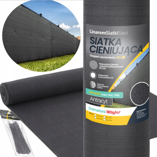Pletivo, sieť - 95% MASKACIA TIENIACA SIEŤ PRE PLOT ANTRACITOVÝ PLOT 1,5x25m +UV