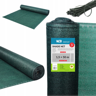 Pletivo, sieť - Zelená tieňová mriežka 1,5 x 50 m 90% kryt plotu