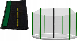 Ochranná sieť na trampolínu - 430 cm Trampolínová sieť pre 6 vonkajších stĺpcov