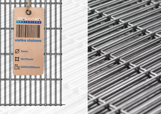 Pletivo, sieť - Zváraná sieť 2400x1350 mm oko 15x75 fi 3 mm (240x135 cm)