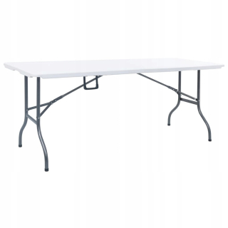 Záhradný stôl, stolík - Skladací biely záhradný stôl, 180x72x72cm HDPE
