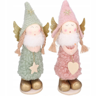Skrzat Dwarf Angel na vianočný stromček set 2 ks