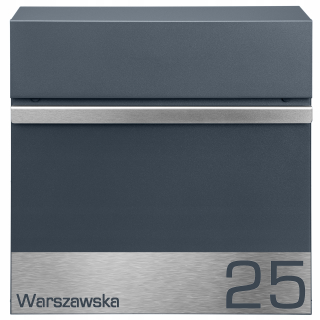 Poštová schránka - Políčka pre zoznamy poštových zoznamov Anthracite Steel + Adresa Laminátová oceľ