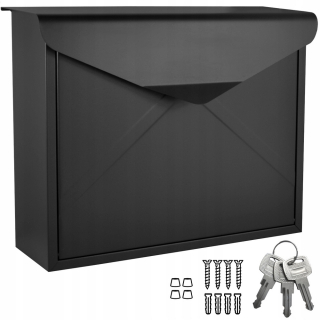 Poštová schránka - Box pre poštové písmená C4 xxl čierna obálka + 3 kľúče, skrutky