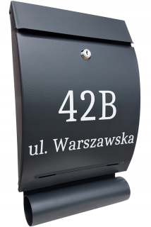 Poštová schránka + číslo domu, nápis