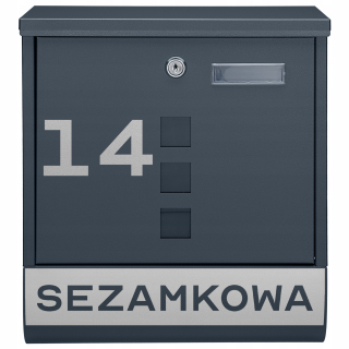 Poštová schránka pre zoznamy POCZTA Antraite + nápis
