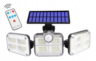 Záhradné nástenné svietidlo - SOLAR LAMPA 122 LED COB pohybový senzor REMOTE E084
