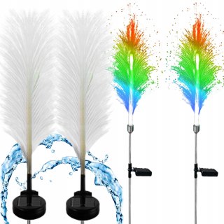 Solárna zapichovacia záhradná lampa - Solárna záhradná lampa LED žiarovka RGB Lamp pre záhradu 2 ks