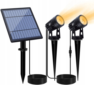 Solárna zapichovacia záhradná lampa - Solárne záhradné svetlomety poháňané 2in1 špíz