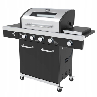 Plynový gril - Pevný plynový gril 4+1 LED liatinový kryt 42 kg
