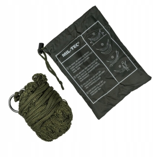 Záhradná hojdacia sieť hamak - Solid Mini Hammock Survival Poligon 200 kg Miltec