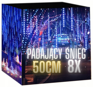 Záhradné girlandy - Spoli padajúca sneh 50 cm LED meteoritové lampy modré girland