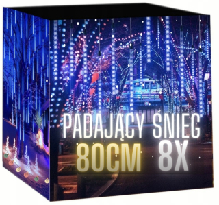 Záhradné girlandy - RODIČ PADAJÚCI SNEH 80CM LED METEORITOVÉ MODRÉ LAMPY GARLANDA