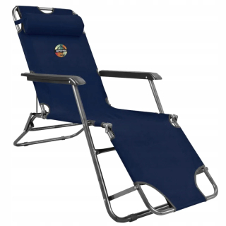 Záhradné lehátko - Vidaxl Deckchair s vankúšom, čierna, textilexná tkanina