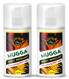Repelent proti hmyzu - Kliešte proti komárom tropický hmyz Mugga Strong 50% DEET (2 ks)
