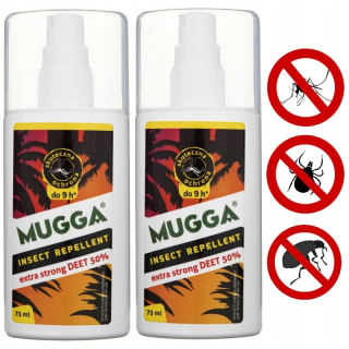 Repelent proti hmyzu - Agent proti komárom sprej 50% deet mugga strong 2x