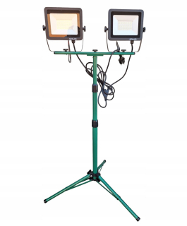 Záhradné halogény - Stalco halogén 2x50w LED Flood (100 W) na statíve