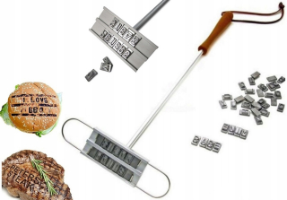 Doplnok na grilovanie - Burger Meat Stamp Iron na označenie BBQ