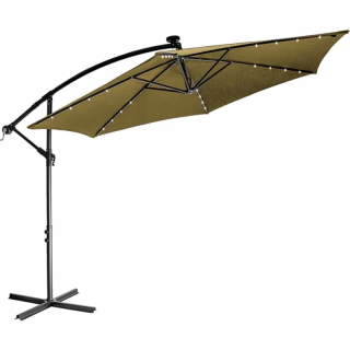 Záhradný slnečník - Stilist záhradný dáždnik s rukoväťou khaki LED