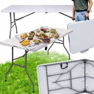 Balkonový, terasový stôl - Banket -Špičkový stravovací stôl 180 cm záhradná biela