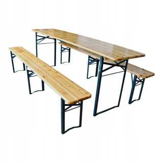 Skladací drevený stôl +2 lavičky 220 cm bituxx