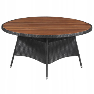 Záhradný stôl, stolík - Záhradná tabuľka 150x74cm Rattan PE a masívne drevo aka
