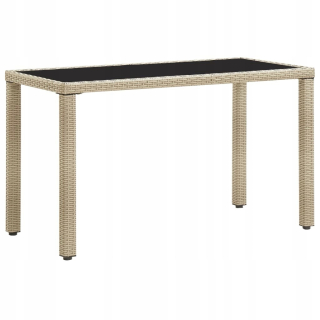 Záhradný stôl, stolík - Béžový záhradný stôl, 123x60x74cm Polirattan