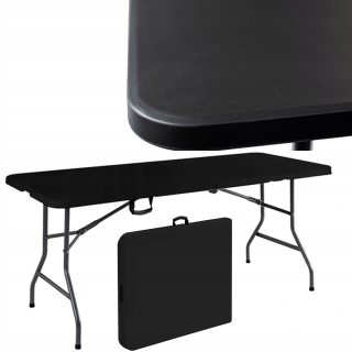Záhradný stôl, stoličky - Zložená skladacia záhradná tabuľka 180x74cm Eco Black Premium