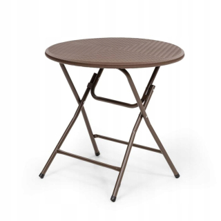 Záhradný stôl, stolík - Skladací stôl, Technorattan Ø80cm 4 osôb