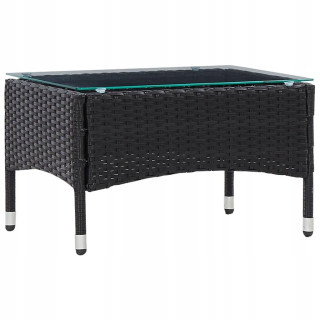 Záhradný stôl, stolík - Čierny konferenčný stolík 60x40x36cm Rattan PE