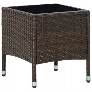 Záhradný stôl, stolík - Hnedý záhradný stôl, 40x40x45cm Rattan PE