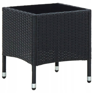 Záhradný stôl, stolík - Čierny záhradný stôl, 40x40x45cm Rattan PE