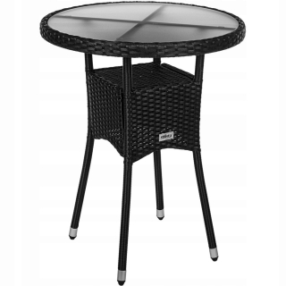 Záhradný stôl, stolík - Okrúhly záhradný stôl 60 cm Technorattan balkón