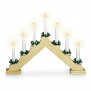 Drevený adventný krb svietnik