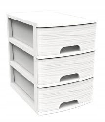 Záhradný box- Modulárna skrinka kancelárie 3 zásuvky A4 Style Stone
