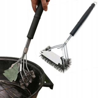 Kefa na rošt - Škrabka na kefu na čistenie grilu 2in1