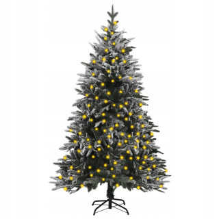 Umelý vianočný stromček so snehom, s LED, 15