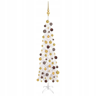 Umelý vianočný strom vedený LED bielych Baubles 120 cm