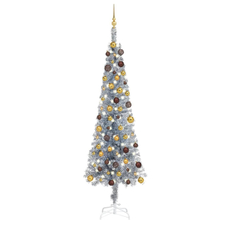 Umelý vianočný stromček štíhly Led Baubles Silver 240 cm