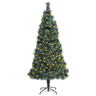 Umelý vianočný stromček s LED, zelený, 150 cm PVC & PE